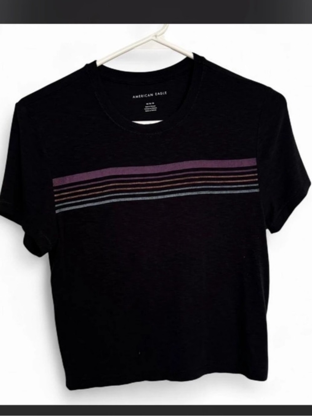 American Eagle Super Soft Crop Top with Stripes